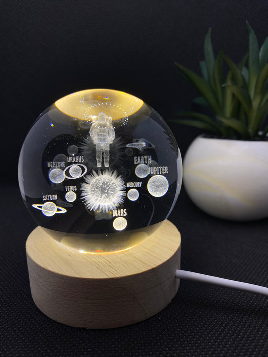 Lampe Veilleuse LED USB - Astronaute Flottant et Planète